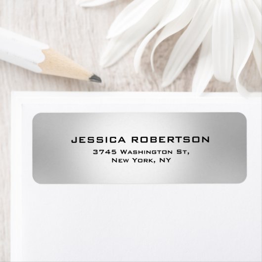Étiquette Silver Grey Plain élégant moderne tendance (En situation)