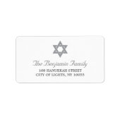 Étiquette Silver Hanoukka Star Of David Adresse de vacances (Devant)