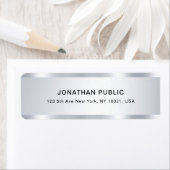 Étiquette Silver Look Modèle Modern Glamor Adresse de retour (En situation)