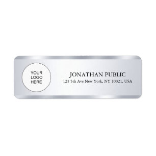 Étiquette Silver Look Modèle moderne Téléchargez votre logo