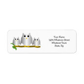 Étiquette Silver Owls Design Return Address (Devant)