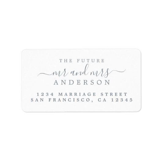 Étiquette Silver Script Future M. Mme Adresse de retour (Devant)