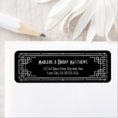 Étiquette Silver Wedding Anniversary Art Deco Great Gatsby (En situation)