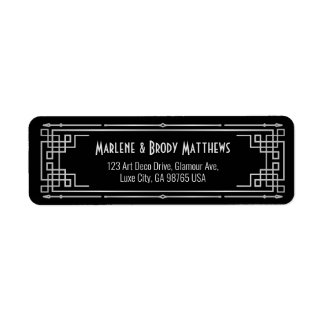 Étiquette Silver Wedding Anniversary Art Deco Great Gatsby