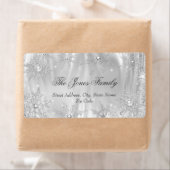 Étiquette Silver White Winter Wonderland Noël (En situation)