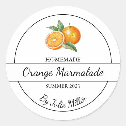 Étiquette simple à base d'orange (Devant)