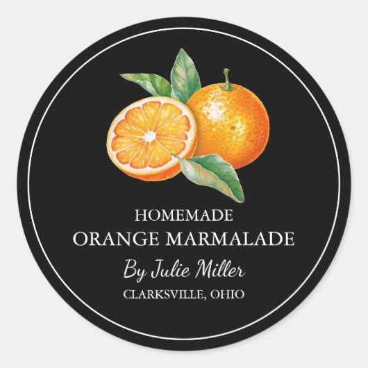 Étiquette simple à base d'orange (Devant)