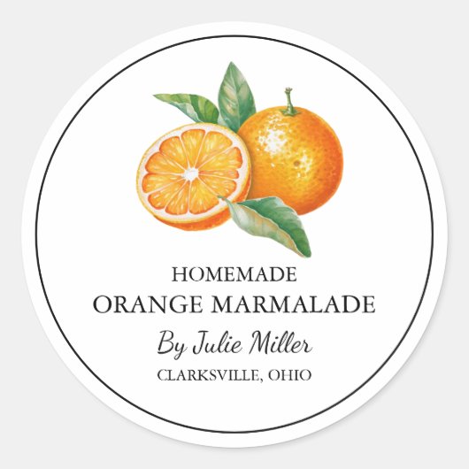 Étiquette simple à base d'orange (Devant)