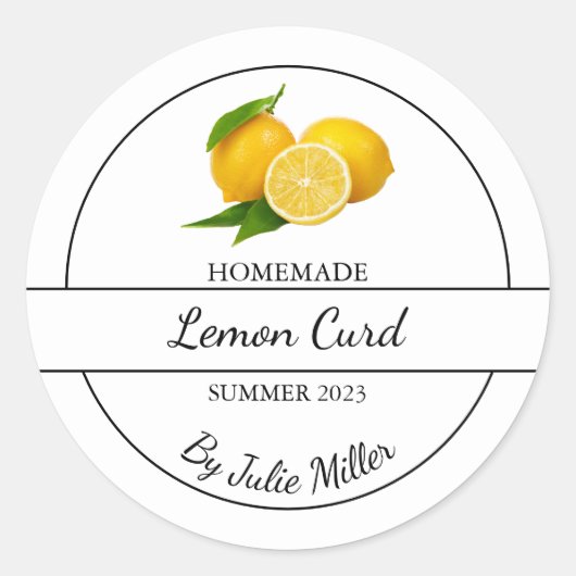 Étiquette simple à courge de citron fait maison (Devant)