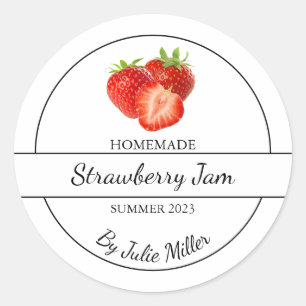Étiquette simple à la confiture de fraises maison