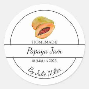 Étiquette simple à la confiture de Papaya fait mai