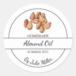 Étiquette simple à l'huile d'amande fait maison