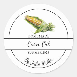 Étiquette simple à l'huile de maïs fait maison