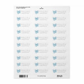 Étiquette Simple Adresse de Retour au Ruban Bleu (Feuille entière)