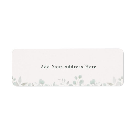 Étiquette Simple Adresse de Retour Botanique Vert Sauge Mini (Devant)
