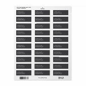Étiquette Simple Adresse de Retour Classique Texte Basé Gris (Feuille entière)