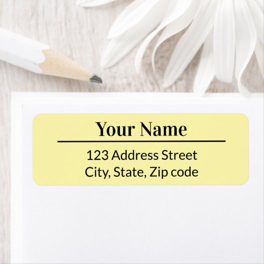 Étiquette Simple Adresse de Retour de Courrier Jaune Minimal (En situation)