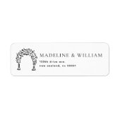 Étiquette Simple Adresse de Retour de Mariage avec Arche Flo (Devant)