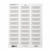 Étiquette Simple Adresse de Retour de Mariage Script Gris Un (Feuille entière)