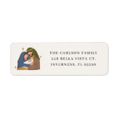 Étiquette Simple Adresse de Retour de Noël Nativité Rustique (Devant)