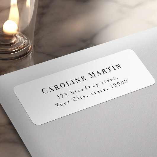 Étiquette Simple Adresse de Retour de Typographie de Script