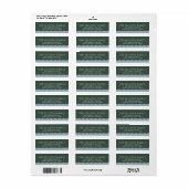 Étiquette Simple adresse de retour Noël vert et bleu (Feuille entière)