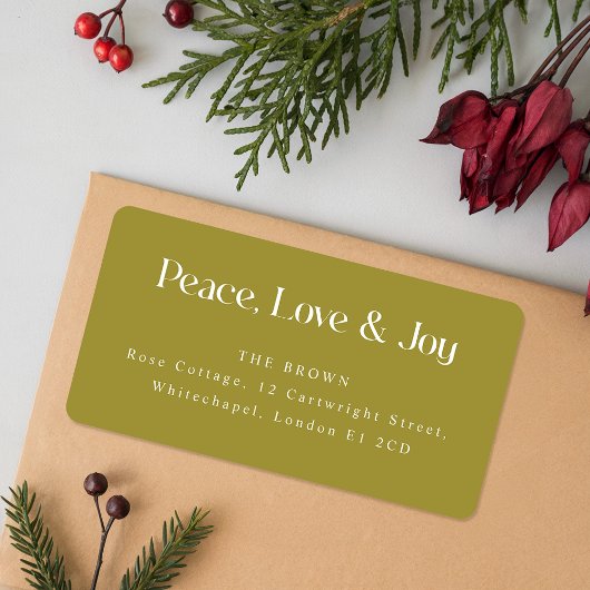Étiquette Simple Adresse de Retour pour les Fêtes de Noël