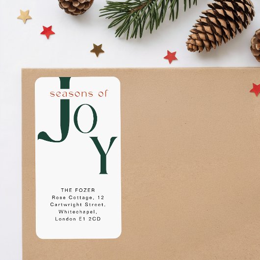 Étiquette Simple Adresse de Retour pour Noël Vert