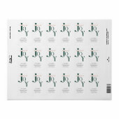 Étiquette Simple Adresse de Retour pour Noël Vert (Feuille entière)