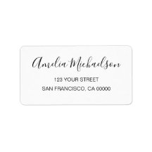 Simple adresse minimaliste tendance noir et blanc