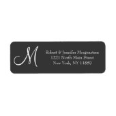 Étiquette Simple and Elegant, Black & White Monogram Address (Devant)