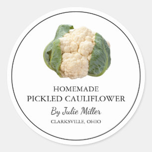 Étiquette simple au chou-fleur cueilli maison