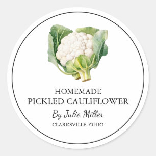 Étiquette simple au chou-fleur cueilli maison