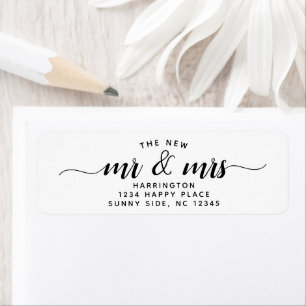 Étiquette Simple Beautiful Le nouveau M & Mme Mariage Script