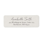 Étiquette Simple Beige Classic Élégante Adresse de retour (Devant)