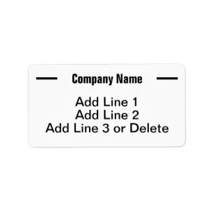 Étiquette Simple Black and White Business Return Address