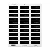 Étiquette Simple black minimal custom wedding address label (Feuille entière)