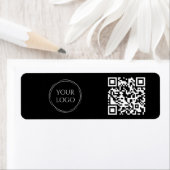 Étiquette Simple Black Office Entreprise Logo Entreprise Cod (En situation)