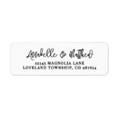 Étiquette Simple Black White Script Return Address (Devant)