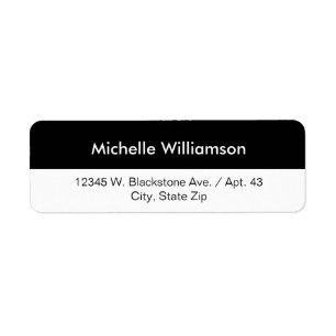 Étiquette Simple Black White Stripe Custom Name or Company