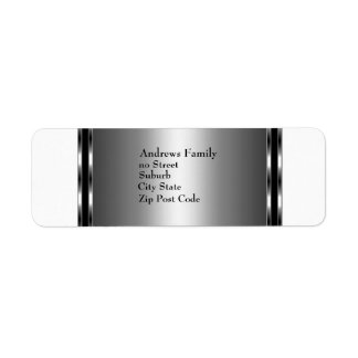 Étiquette Simple Blanc & Argent