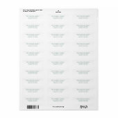 Étiquette Simple Blanc et Vert Sauge | Adresse de Retour (Feuille entière)