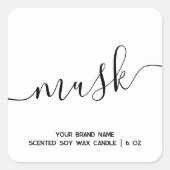 Étiquette simple blanc minimaliste (Devant)