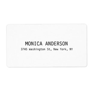 Étiquette Simple blanc professionnel contemporain