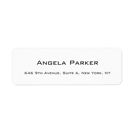 Étiquette Simple Blanc Simple Professionnel Moderne Minimali (Devant)
