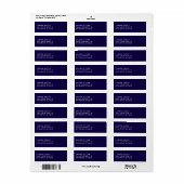 Étiquette Simple Bleu Marine Classique Basé sur le Texte d'A (Feuille entière)