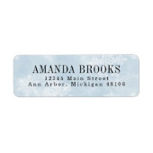 Étiquette Simple Blue Winter Snowflics Adresse de retour (Devant)
