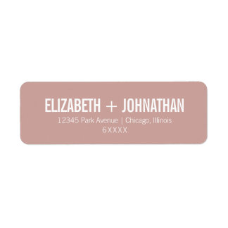 Étiquette Simple Boho Dusty Rose Typographie Mariage Adresse
