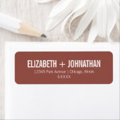 Étiquette Simple Boho Dusty Rose Typographie Mariage Adresse (En situation)