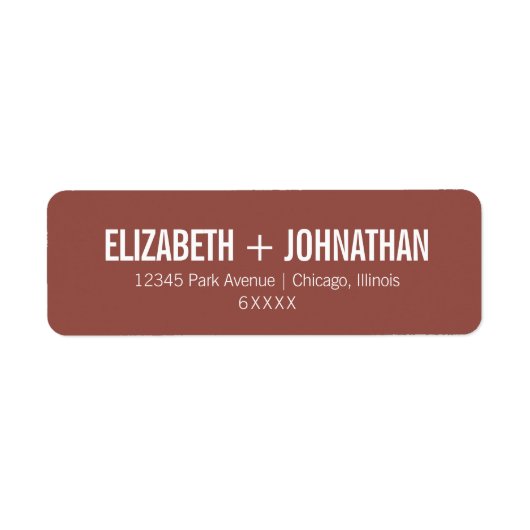 Étiquette Simple Boho Dusty Rose Typographie Mariage Adresse (Devant)